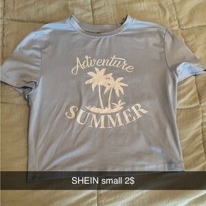 SHEIN Kids Light Blue Adventure Tee